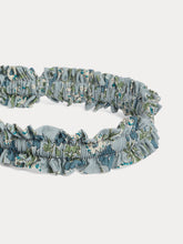 Load image into Gallery viewer, Jovie headband in blue organic cotton Liberty fabric
