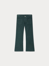 Load image into Gallery viewer, Jennifael straight pants in green organic cotton velvet
