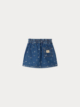 Load image into Gallery viewer, Jensua elasticated waist skirt in cherry jacquard denim
