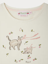 Load image into Gallery viewer, Capricia T-shirt with cat print and embroidered sequins in organic cotton

