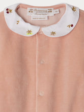 Load image into Gallery viewer, Tintina velvet pajamas with cherry embroidered velvet collar
