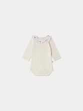 Load image into Gallery viewer, June bodysuit with daisy embroidered collar in organic cotton
