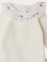 Load image into Gallery viewer, June bodysuit with daisy embroidered collar in organic cotton
