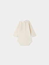 Load image into Gallery viewer, September bodysuit with homemade embroidered collar in organic cotton
