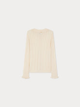 Load image into Gallery viewer, Jimini cardigan with fancy stitch collar in wool and silk
