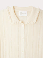 Load image into Gallery viewer, Jimini cardigan with fancy stitch collar in wool and silk
