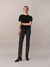 Load image into Gallery viewer, Jossia sweater with cherry pearl embroidery in wool and cashmere
