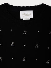 Load image into Gallery viewer, Jossia sweater with cherry pearl embroidery in wool and cashmere
