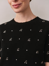 Load image into Gallery viewer, Jossia sweater with cherry pearl embroidery in wool and cashmere
