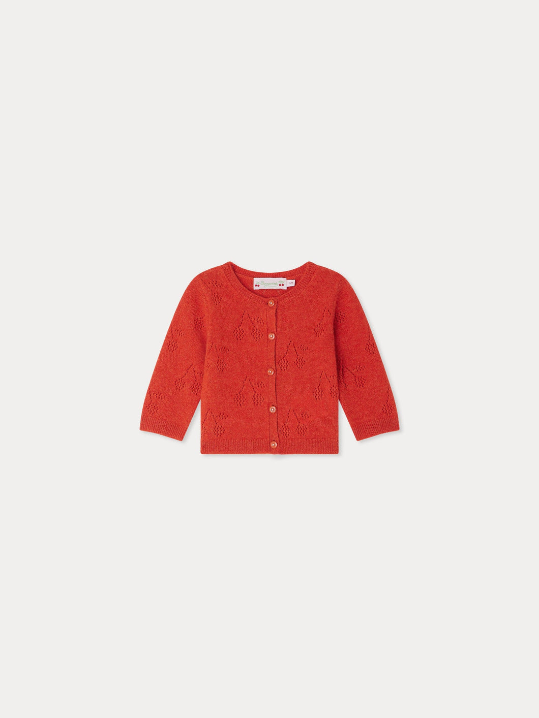 Tibile cherry pattern cashmere cardigan