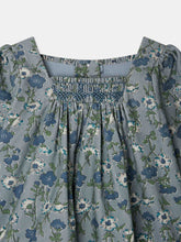 Load image into Gallery viewer, Jada smocked and embroidered dress in Liberty velvet fabric
