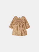 Load image into Gallery viewer, Félicie smocked and embroidered dress in Liberty fabric in organic cotton
