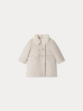 Load image into Gallery viewer, Moka wool coat with a faux fur collar
