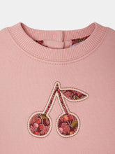 Load image into Gallery viewer, Dahlia sweatshirt with cherry in Liberty fabric in organic cotton
