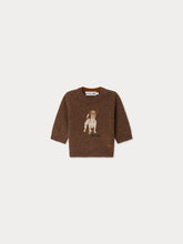 Load image into Gallery viewer, Almire jacquard sweater with a hand-embroidered wool dog
