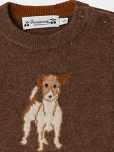 Load image into Gallery viewer, Almire jacquard sweater with a hand-embroidered wool dog
