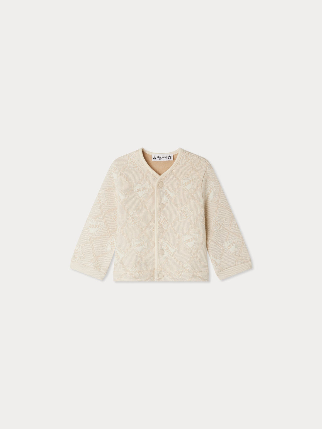 Eris quilted sweatshirt with jacquard pattern in organic cotton