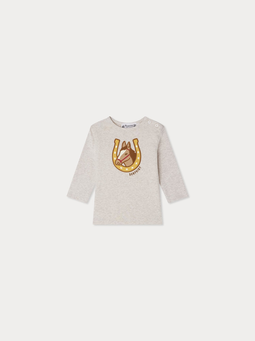 Tahsin Organic Cotton Horse Print T-Shirt