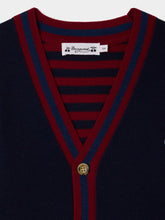 Load image into Gallery viewer, Julian V-neck cardigan with embroidered badge in wool
