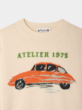 Load image into Gallery viewer, Martinez jumper with hand-embroidered car motif
