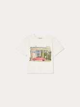 Load image into Gallery viewer, Eidan t-shirt with workshop and car print in organic cotton
