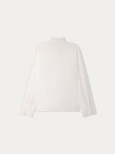 Load image into Gallery viewer, Melba Grown-Up blouse with ruffled collar and Calais lace in organic cotton
