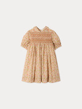 Load image into Gallery viewer, Melodia dress in Liberty fabric smocked and hand-embroidered in organic cotton
