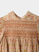 Load image into Gallery viewer, Melodia dress in Liberty fabric smocked and hand-embroidered in organic cotton
