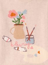 Load image into Gallery viewer, Tahini sweater with hand embroidered painter's workshop
