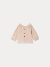 Load image into Gallery viewer, Mulietti baby striped blouse with smocked and hand-embroidered in organic cotton
