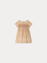 Load image into Gallery viewer, Maruska baby dress in Liberty fabric smocked and hand-embroidered in organic cotton
