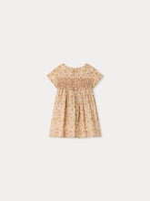Load image into Gallery viewer, Maruska baby dress in Liberty fabric smocked and hand-embroidered in organic cotton
