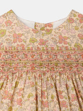 Load image into Gallery viewer, Maruska baby dress in Liberty fabric smocked and hand-embroidered in organic cotton
