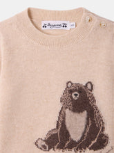 Load image into Gallery viewer, Almire baby jumper with embroidered bear in cashmere
