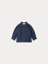 Load image into Gallery viewer, Jace baby shirt with mandarin collar and embroidered pocket in organic cotton
