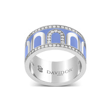 Load image into Gallery viewer, L'Arc de DAVIDOR Ring GM, 18k White Gold with Hortensia Lacquered Ceramic and Porta Diamonds - DAVIDOR
