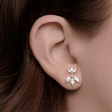 Load image into Gallery viewer, Diamond Engraved Lotus Threaded Stud Earring (4mm)
