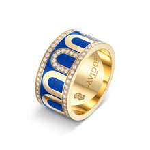 Load image into Gallery viewer, L'Arc de DAVIDOR Ring GM, 18k Yellow Gold with Riviera Lacquered Ceramic and Porta Diamonds - DAVIDOR

