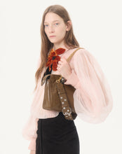 Load image into Gallery viewer, Panthea Shoulder Bag In Nappa Leather With Chevron Pattern

