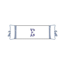 Load image into Gallery viewer, Seferî Flower Garden Bolster Cushion Cover with Monogram Embroidery - Blue
