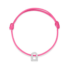 Load image into Gallery viewer, L'Arc Voyage Charm PM, 18k White Gold with Galerie Diamonds on Silk Cord Bracelet - DAVIDOR

