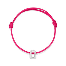 Load image into Gallery viewer, L'Arc Voyage Charm PM, 18k White Gold with Galerie Diamonds on Silk Cord Bracelet - DAVIDOR
