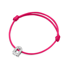 Load image into Gallery viewer, L'Arc Voyage Charm PM, 18k White Gold with Galerie Diamonds on Silk Cord Bracelet - DAVIDOR
