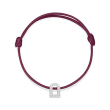 Load image into Gallery viewer, L'Arc Voyage Charm PM, 18k White Gold with Galerie Diamonds on Silk Cord Bracelet - DAVIDOR

