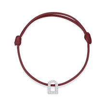 Load image into Gallery viewer, L'Arc Voyage Charm PM, 18k White Gold with Galerie Diamonds on Silk Cord Bracelet - DAVIDOR
