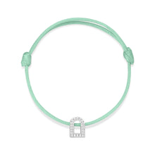 Load image into Gallery viewer, L'Arc Voyage Charm PM, 18k White Gold with Galerie Diamonds on Silk Cord Bracelet - DAVIDOR
