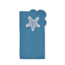 Load image into Gallery viewer, Seferî Embroidered Napkin - Under the Sea - Blue - Set of 4
