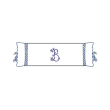 Load image into Gallery viewer, Seferî Flower Garden Bolster Cushion Cover with Monogram Embroidery - Blue
