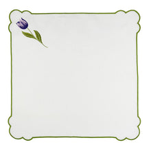 Load image into Gallery viewer, Seferî Embroidered Napkin - Tulip Garden - Set of 4
