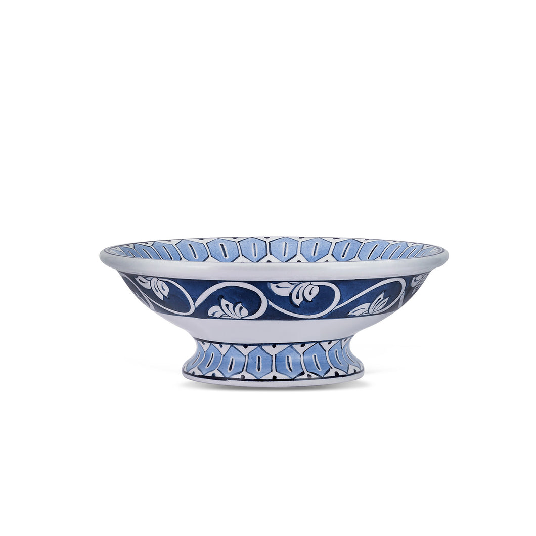 Iznik Tile Footed Bowl - Cloud